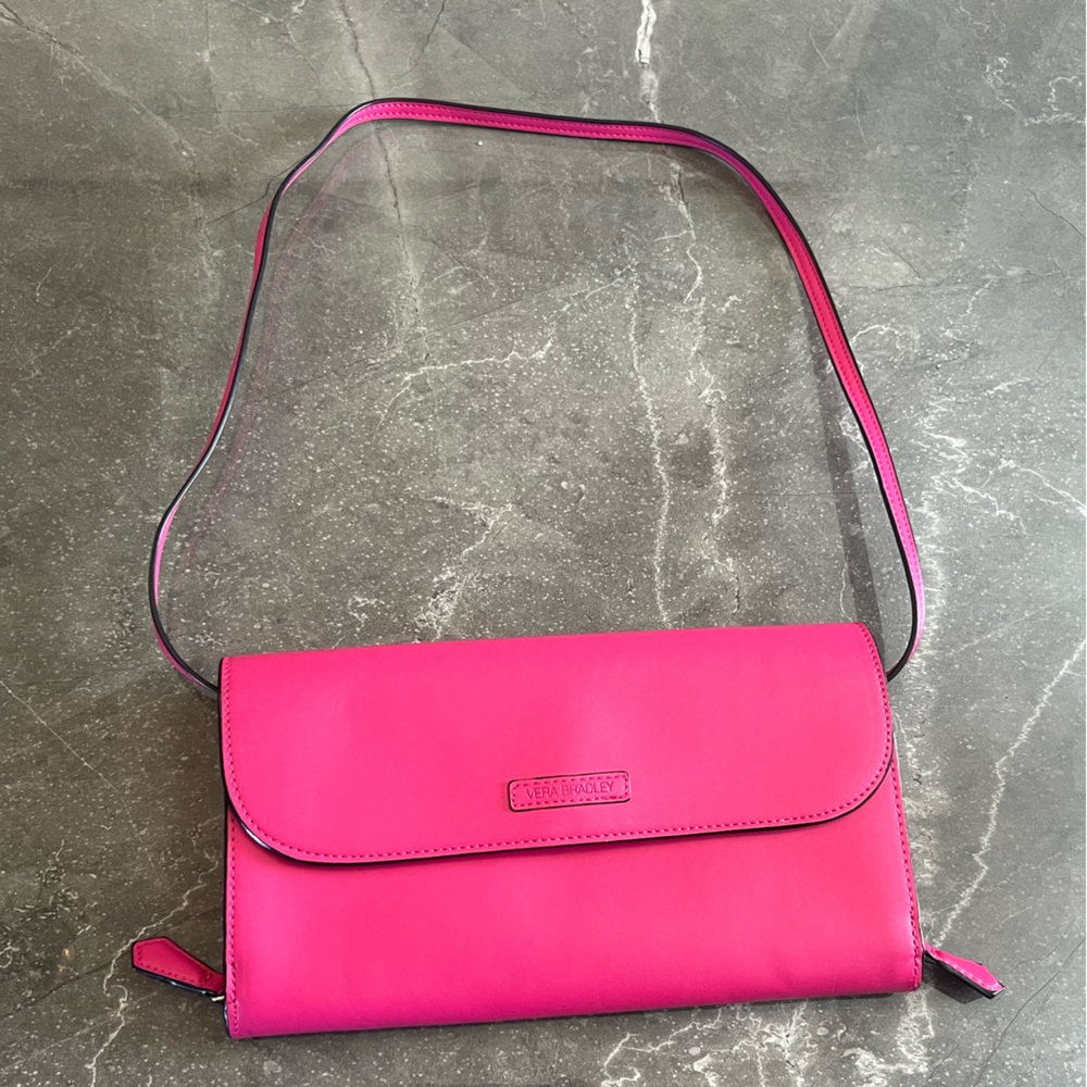Vera Bradley Flap Clutch Purse Fuchsia